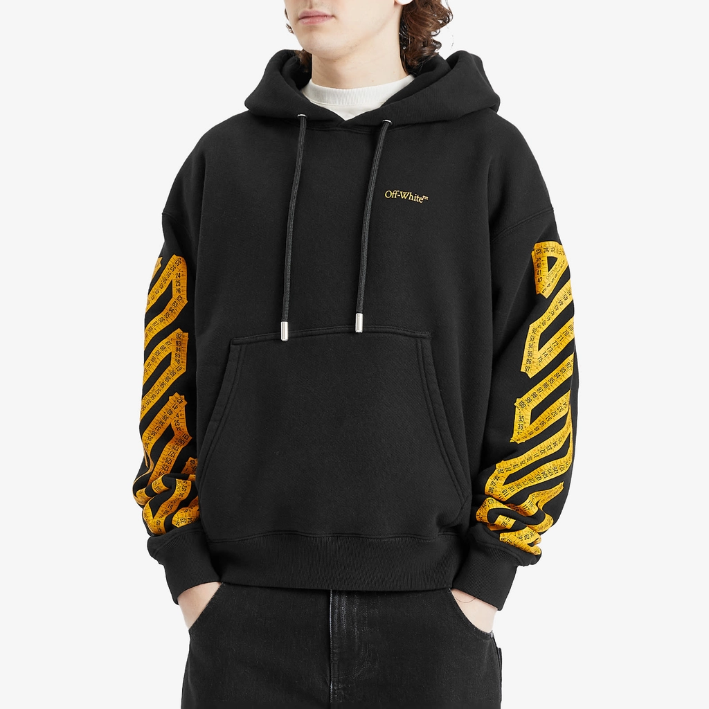 Off White Men's Tape Arrow Skate Hoodie Black Citrus